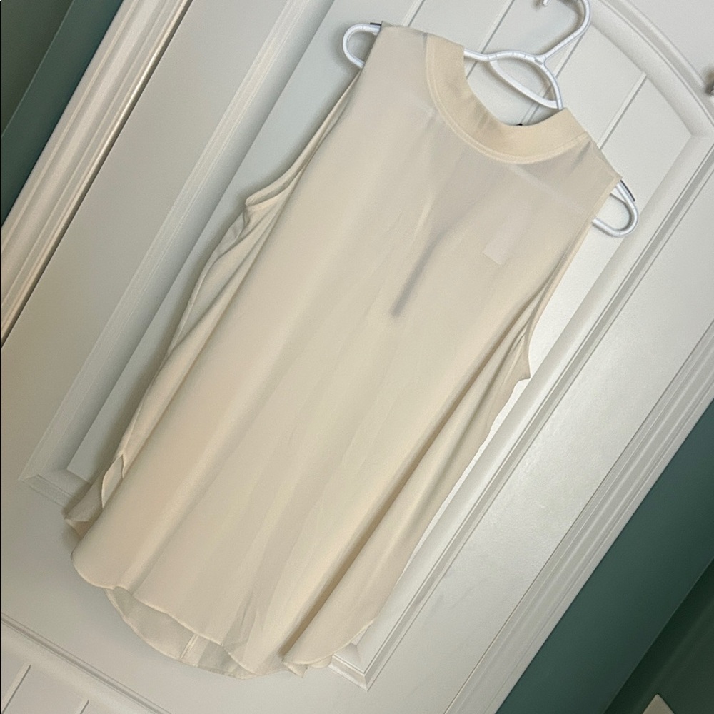 LOFT Cream Sleeveless Blouse